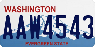 WA license plate AAW4543