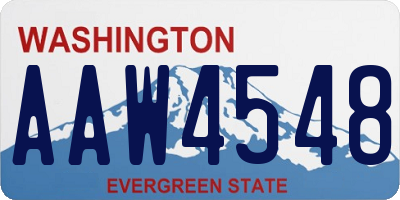WA license plate AAW4548
