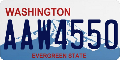 WA license plate AAW4550
