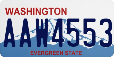 WA license plate AAW4553