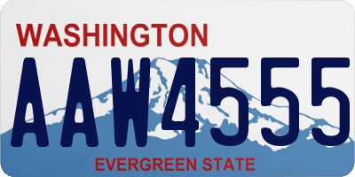 WA license plate AAW4555