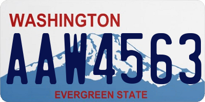WA license plate AAW4563