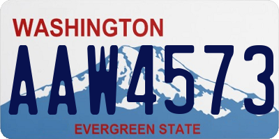 WA license plate AAW4573