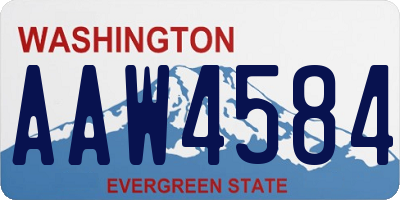 WA license plate AAW4584