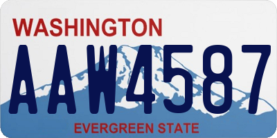 WA license plate AAW4587