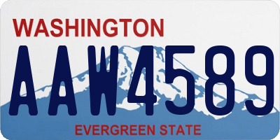 WA license plate AAW4589