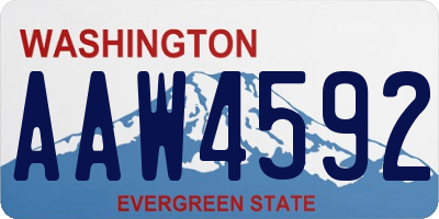 WA license plate AAW4592