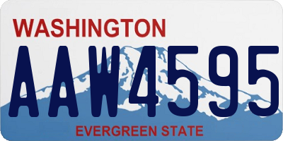WA license plate AAW4595