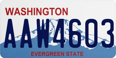 WA license plate AAW4603