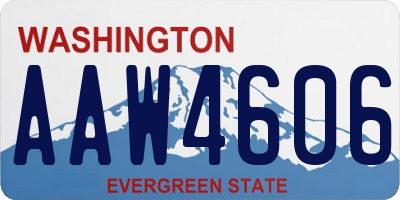 WA license plate AAW4606