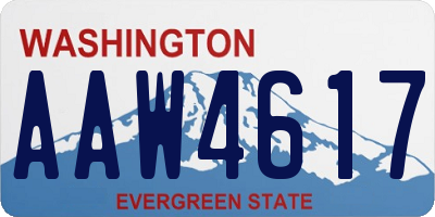 WA license plate AAW4617