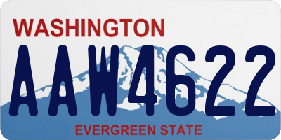 WA license plate AAW4622