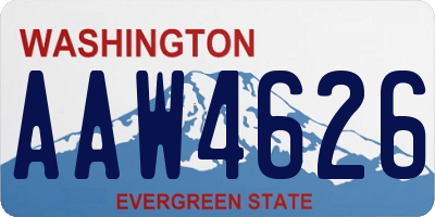 WA license plate AAW4626