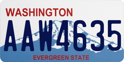 WA license plate AAW4635