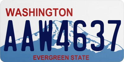 WA license plate AAW4637