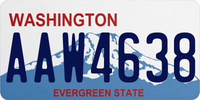 WA license plate AAW4638