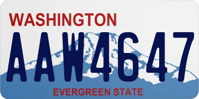 WA license plate AAW4647