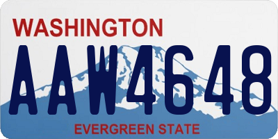 WA license plate AAW4648