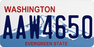 WA license plate AAW4650