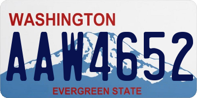 WA license plate AAW4652