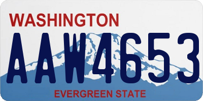 WA license plate AAW4653