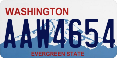 WA license plate AAW4654