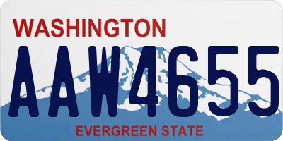 WA license plate AAW4655