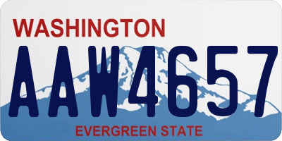 WA license plate AAW4657