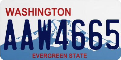 WA license plate AAW4665
