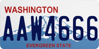 WA license plate AAW4666