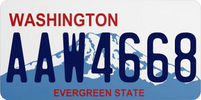 WA license plate AAW4668