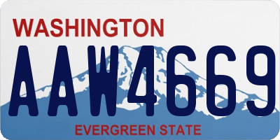 WA license plate AAW4669