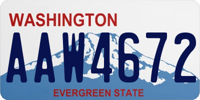 WA license plate AAW4672