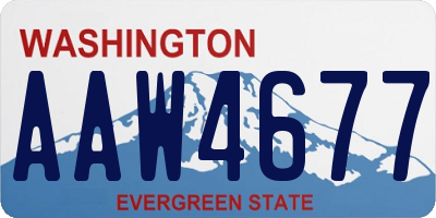 WA license plate AAW4677