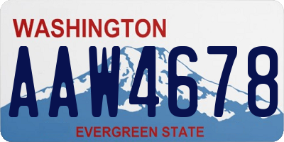 WA license plate AAW4678