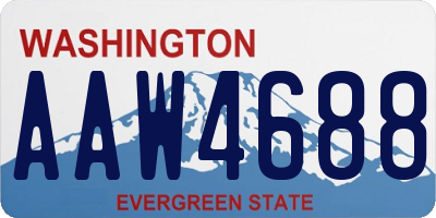 WA license plate AAW4688