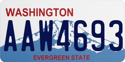 WA license plate AAW4693