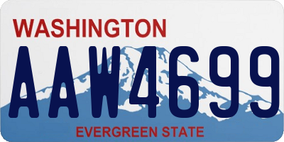 WA license plate AAW4699