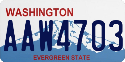 WA license plate AAW4703