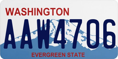 WA license plate AAW4706