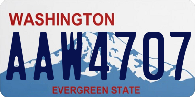 WA license plate AAW4707
