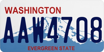 WA license plate AAW4708