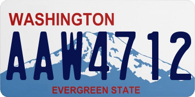 WA license plate AAW4712