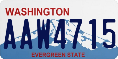 WA license plate AAW4715