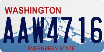 WA license plate AAW4716