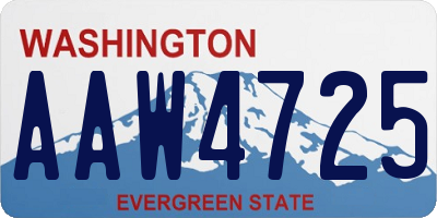 WA license plate AAW4725