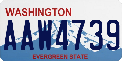 WA license plate AAW4739