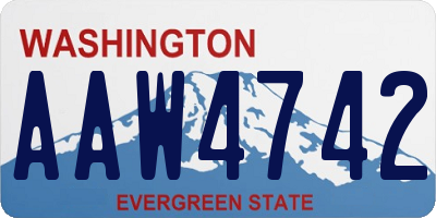 WA license plate AAW4742