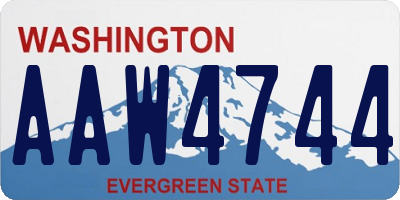 WA license plate AAW4744