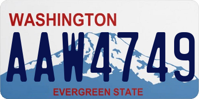 WA license plate AAW4749